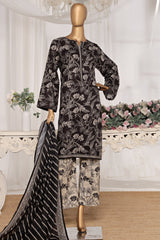 Bin Saeed Stitched 3 Piece Exc Printed Lawn Vol-03 Drop-02 Suit-NSM-2320-Black