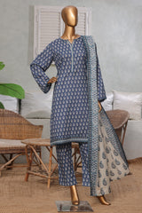 Bin Saeed Stitched 3 Piece Exc Printed Lawn Vol-03 Drop-02 Suit-NSM-2321-Blue