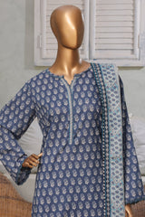 Bin Saeed Stitched 3 Piece Exc Printed Lawn Vol-03 Drop-02 Suit-NSM-2321-Blue