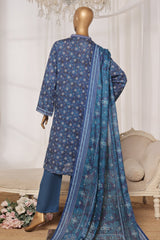 Bin Saeed Stitched 3 Piece Exc Printed Lawn Vol-03 Drop-02 Suit-NSM-2322-Blue