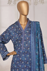 Bin Saeed Stitched 3 Piece Exc Printed Lawn Vol-03 Drop-02 Suit-NSM-2322-Blue
