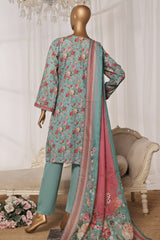 Bin Saeed Stitched 3 Piece Exc Printed Lawn Vol-03 Drop-02 Suit-NSM-2323-Green