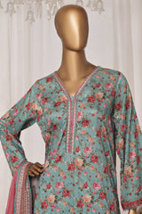 Bin Saeed Stitched 3 Piece Exc Printed Lawn Vol-03 Drop-02 Suit-NSM-2323-Green
