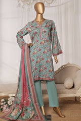 Bin Saeed Stitched 3 Piece Exc Printed Lawn Vol-03 Drop-02 Suit-NSM-2323-Green