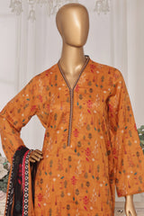 Bin Saeed Stitched 3 Piece Exc Printed Lawn Vol-03 Drop-02 Suit-NSM-2324-Mustard