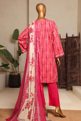 Bin Saeed Stitched 3 Piece Exc Printed Lawn Vol-04 Drop-02 Suit-NSM-2327-Pink