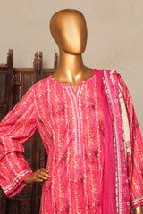 Bin Saeed Stitched 3 Piece Exc Printed Lawn Vol-04 Drop-02 Suit-NSM-2327-Pink
