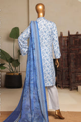 Bin Saeed Stitched 3 Piece Exc Printed Lawn Vol-04 Drop-02 Suit-NSM-2328-Blue