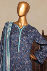 Bin Saeed Stitched 3 Piece Exc Printed Lawn Vol-04 Drop-02 Suit-NSM-2333-Blue