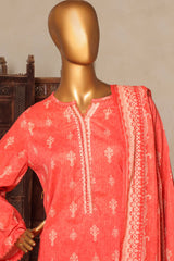 Bin Saeed Stitched 3 Piece Exc Printed Lawn Vol-04 Drop-02 Suit-NSM-2334-Orange