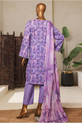 Bin Saeed Stitched 3 Piece Exc Printed Lawn Vol-04 Drop-02 Suit-NSM-2335-Purple