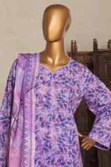 Bin Saeed Stitched 3 Piece Exc Printed Lawn Vol-04 Drop-02 Suit-NSM-2335-Purple