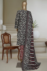 Bin Saeed Stitched 3 Piece Exc Printed Lawn Vol-05 Drop-02 Collection'2025-NSM-2341-Black