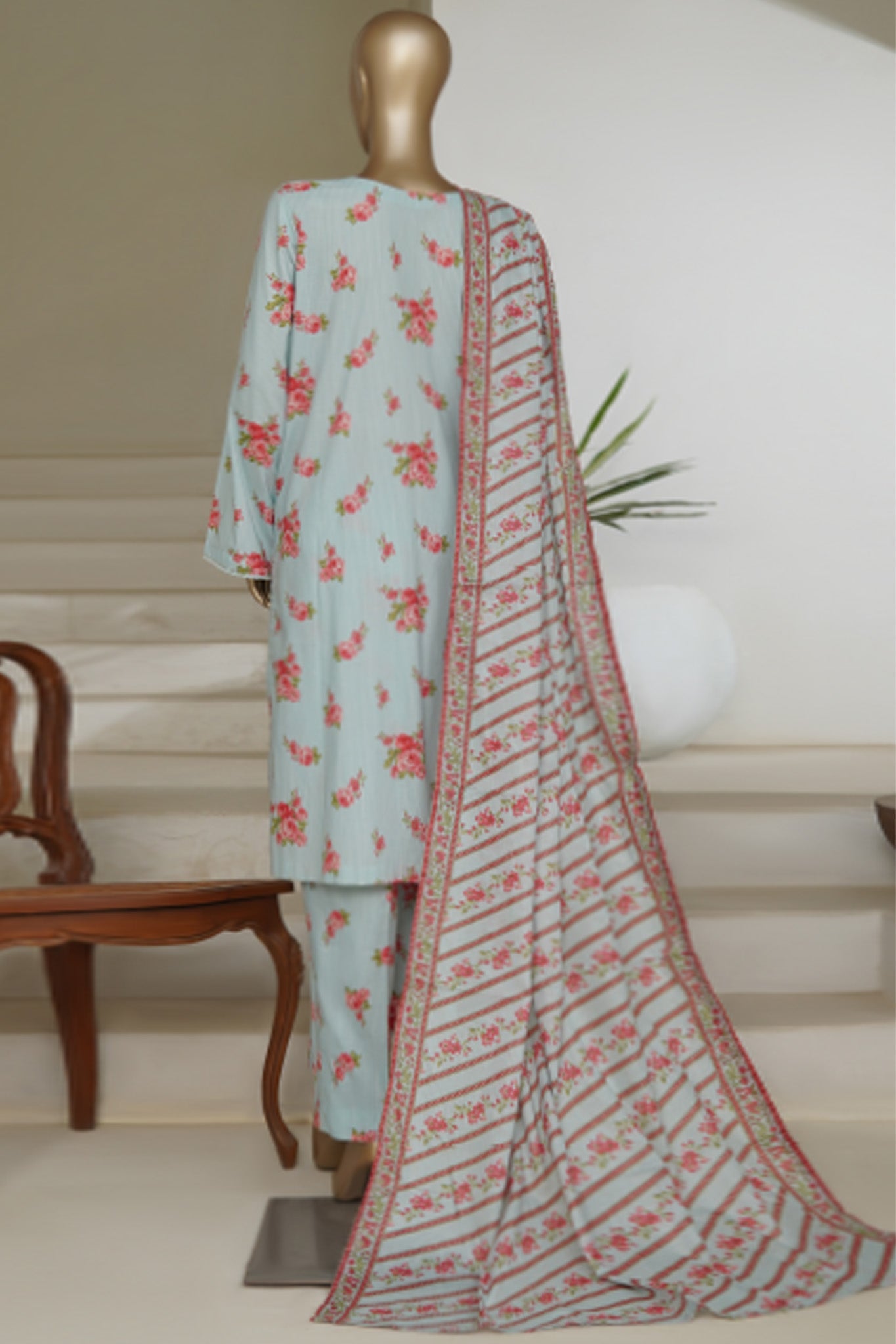 Bin Saeed Stitched 3 Piece Exc Printed Lawn Vol-05 Drop-02 Collection'2025-NSM-2343-Ferozi