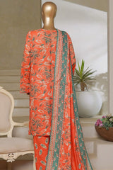 Classic Charm Modern Thread By Bin Saeed Stitched 3 Piece Lawn Collection'2025-NSM-2344-Peach