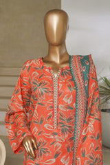 Classic Charm Modern Thread By Bin Saeed Stitched 3 Piece Lawn Collection'2025-NSM-2344-Peach