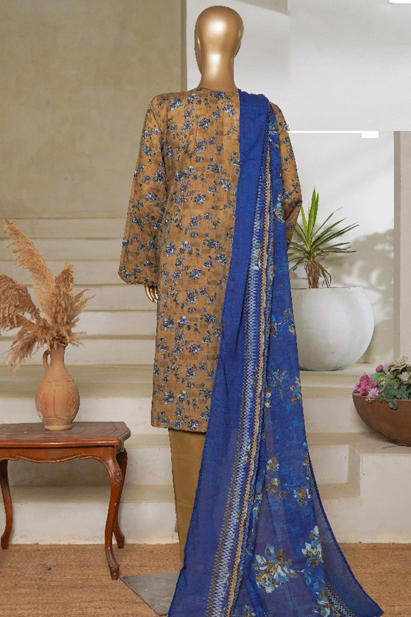Classic Charm Modern Thread By Bin Saeed Stitched 3 Piece Lawn Collection'2025-NSM-2345-Green