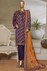Classic Charm Modern Thread By Bin Saeed Stitched 3 Piece Lawn Collection'2025-NSM-2346-Blue