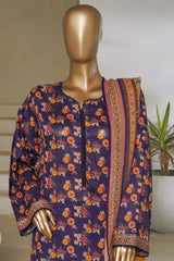 Classic Charm Modern Thread By Bin Saeed Stitched 3 Piece Lawn Suit-NSM-2346-Blue