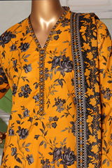 Classic Charm Modern Thread By Bin Saeed Stitched 3 Piece Lawn Suit-NSM-2348-Mustard