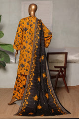 Classic Charm Modern Thread By Bin Saeed Stitched 3 Piece Lawn Collection'2025-NSM-2348-Mustard