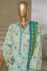 Classic Charm Modern Thread By Bin Saeed Stitched 3 Piece Lawn Collection'2025-NSM-2349-Ferozi