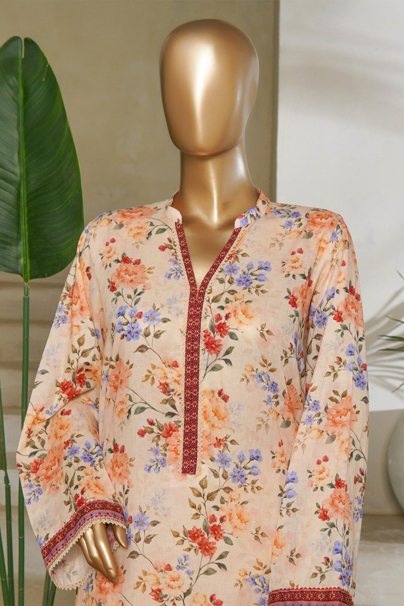 Classic Charm Modern Thread By Bin Saeed Stitched 3 Piece Lawn Collection'2025-NSM-2350-Cream