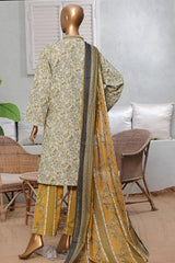 Classic Charm Modern Thread By Bin Saeed Stitched 3 Piece Lawn Suit-NSM-2353-Lemon