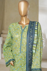 Classic Charm Modern Thread By Bin Saeed Stitched 3 Piece Lawn Collection'2025-NSM-2354-Green