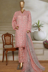 Classic Charm Modern Thread By Bin Saeed Stitched 3 Piece Lawn Collection'2025-NSM-2355-Pink