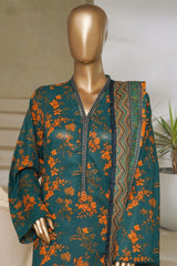 Classic Charm Modern Thread By Bin Saeed Stitched 3 Piece Lawn Suit-NSM-2356-Green