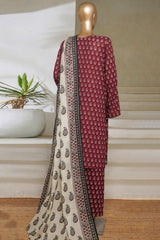 Classic Charm Modern Thread By Bin Saeed Stitched 3 Piece Lawn Collection'2025-NSM-2357-Maroon