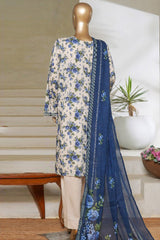 Classic Charm Modern Thread By Bin Saeed Stitched 3 Piece Lawn Suit-NSM-2358-White
