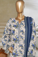 Classic Charm Modern Thread By Bin Saeed Stitched 3 Piece Lawn Suit-NSM-2358-White