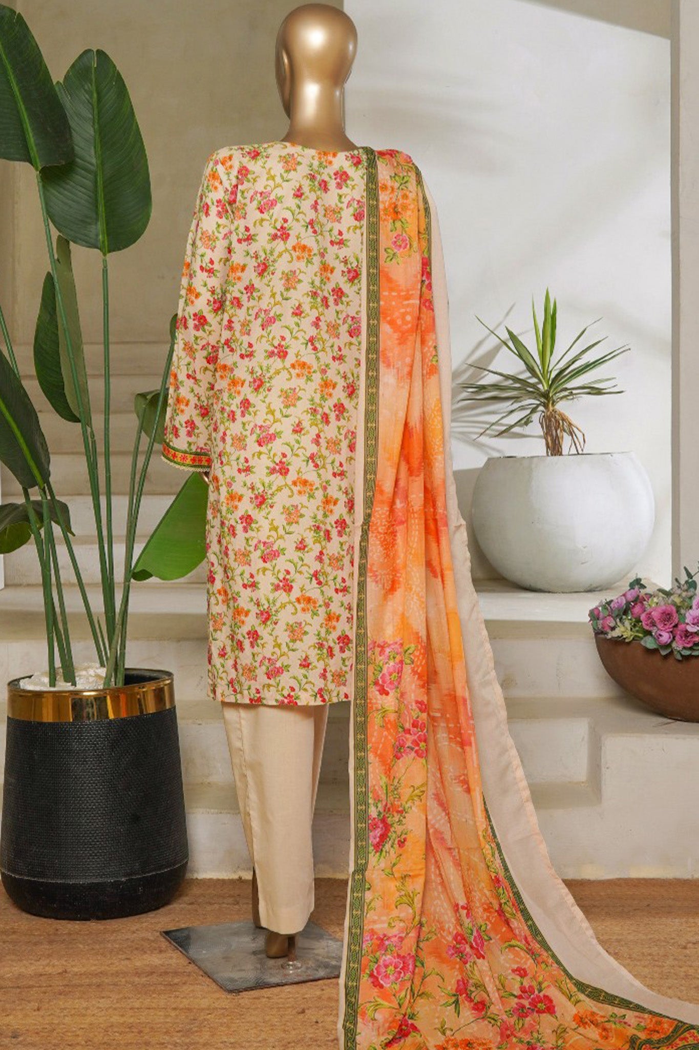Classic Charm Modern Thread By Bin Saeed Stitched 3 Piece Lawn Collection'2025-NSM-2361-Skin