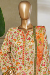 Classic Charm Modern Thread By Bin Saeed Stitched 3 Piece Lawn Suit-NSM-2361-Skin