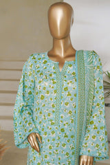 Bin Saeed Stitched 3 Piece Exc Printed Lawn Vol-05 Drop-02 Suit-NSM-2363-Ferozi