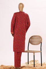 Bin Saeed Stitched 2 Piece Exclusive Printed Cotton Suit-NSM-2504-Maroon