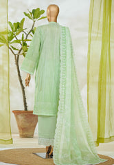 Bin Saeed Stitched 3 Piece Luxury White & White Emb Suit-NSM-2529 PISTA