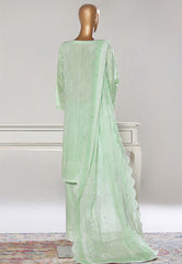 Bin Saeed Stitched 3 Piece Luxury White & White Emb Suit-NSM-2530 PISTA