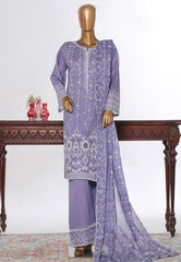 Bin Saeed Stitched 3 Piece Luxury White & White Emb Suit-NSM-2534 MOVE