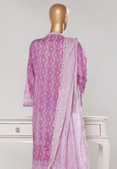 Bin Saeed Stitched 3 Piece Luxury White & White Emb Suit-NSM-2536 PURPLE