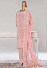 Bin Saeed Stitched 3 Piece Luxury White & White Emb Suit-NSM-2544 PEACH