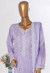 Bin Saeed Stitched 3 Piece Luxury White & White Emb Suit-NSM-2546 PURPLE