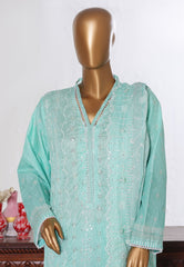 Bin Saeed Stitched 3 Piece Luxury White & White Emb Suit-NSM-2564 GREEN