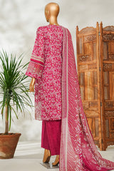 Bin Saeed Stitched 3 Piece Exclusive Emb Lawn Vol-02 Suit-NSM-2641 PINK