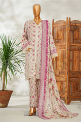 Bin Saeed Stitched 3 Piece Exclusive Emb Lawn Vol-02 Suit-NSM-2643 SKIN