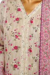 Bin Saeed Stitched 3 Piece Exclusive Emb Lawn Vol-02 Suit-NSM-2643 SKIN