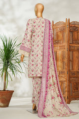 Bin Saeed Stitched 3 Piece Exclusive Emb Lawn Vol-02 Suit-NSM-2643 SKIN
