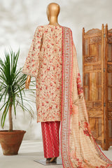 Bin Saeed Stitched 3 Piece Exclusive Emb Lawn Vol-02 Suit-NSM-2658 SKIN